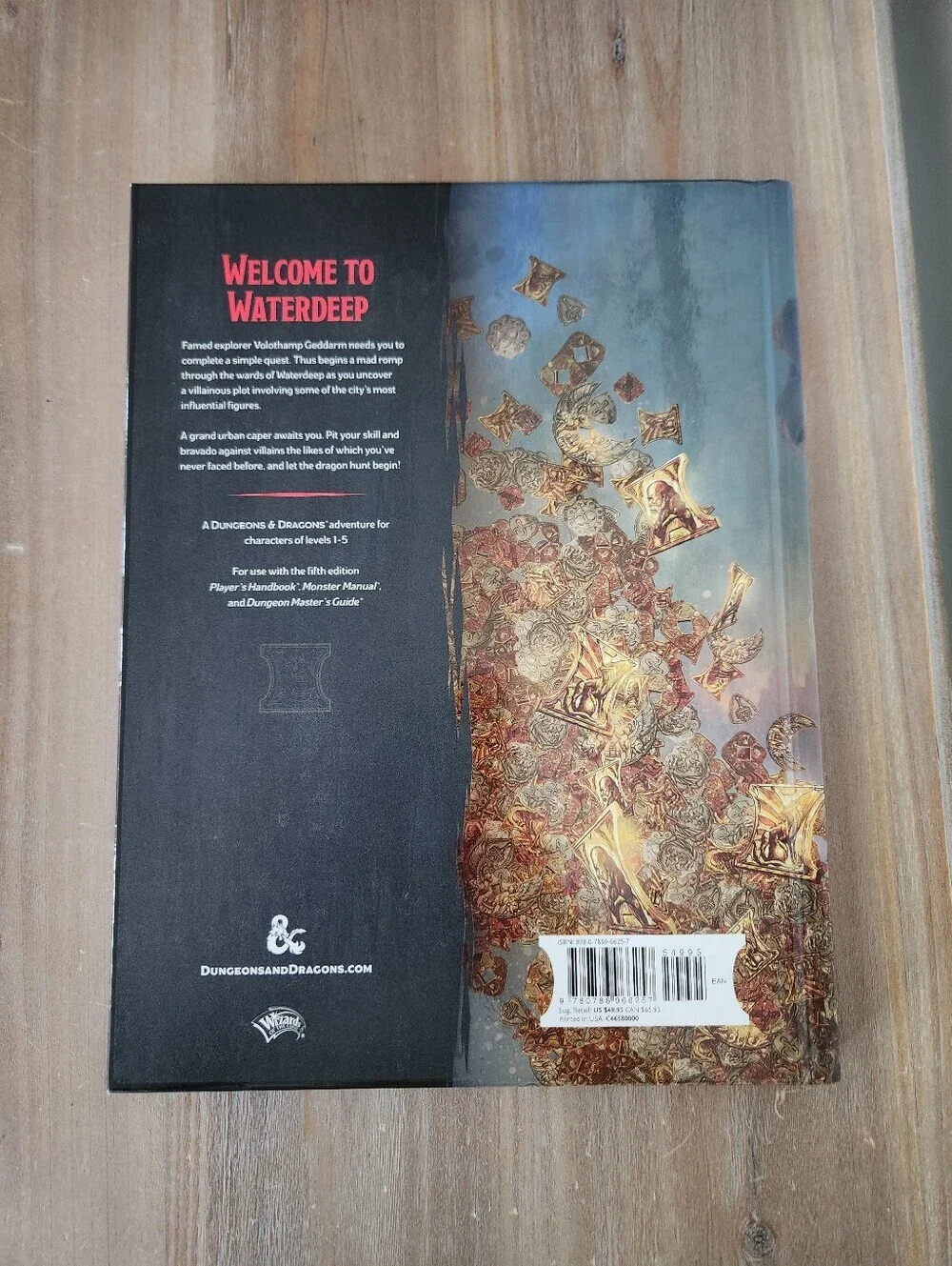 🎲 D&D Waterdeep Dragon Heist Hardcover 5E Book Levels 1-5 Dungeons And Dragons
